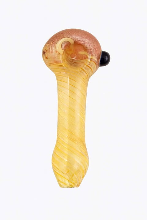 Golden Honey Swirl Glass Hand Pipe