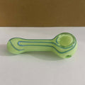 Lime Glow Swirl Glass Hand Pipe