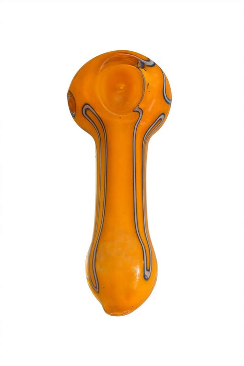 Orange Swirl Glass Pipe