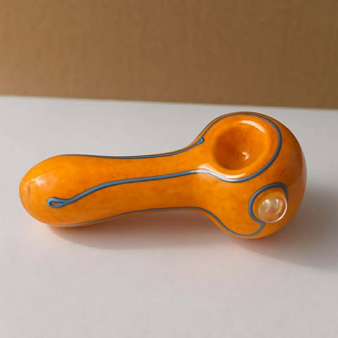Orange Swirl Glass Pipe