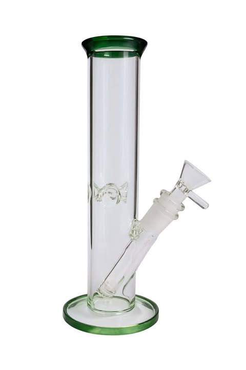 Classic 8" Straight Tube water pipe  – Green Accent