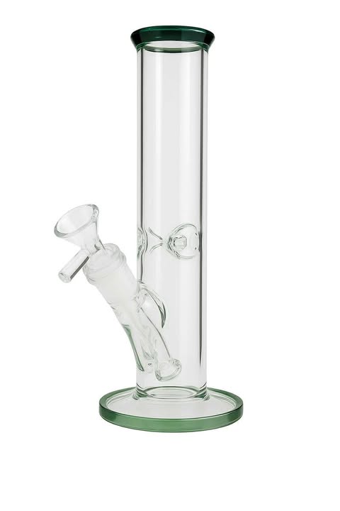 Classic 8" Straight Tube water pipe  – Green Accent