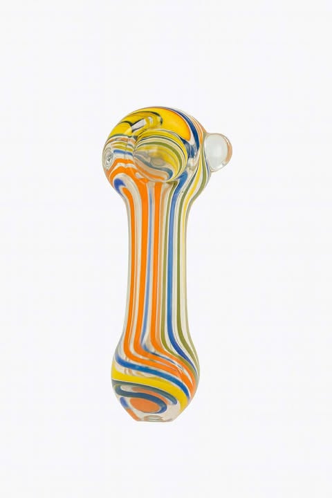 Striped Glass Hand Pipe